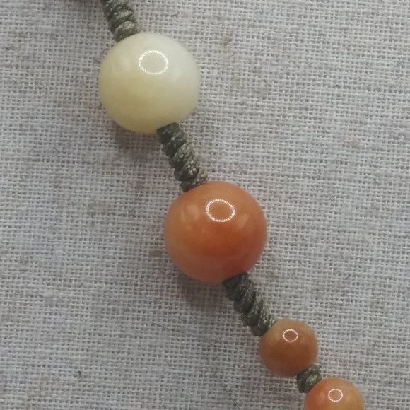 Carnelian, Jadeite, Quartz Bead Shamballa Necklace - Picture 3 of 7